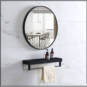 Miroir mural rond en métal argenté pour salle de bain, coiffeuse, salon, décoration intérieure, vente en gros - Product Image 2