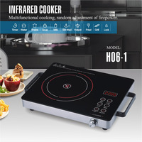 Cuisinière infrarouge électrique 280*360 2200W Double anneau noir cristal plaque bouton contrôle National cuisinière à Induction infrarouge