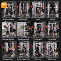 Machine Smith multifonction FULI de haute qualité avec roulement 420 kg pour la musculation à domicile, exercices de fitness, pectoraux et épaules