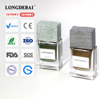 Bouteilles de parfum vides carrées écologiques et recyclables avec logo personnalisé, 30 ml, 50 ml, 100 ml, en verre transparent de luxe avec bouchon en pierre, sérigraphiées