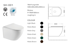 Inodoro de cerámica sin borde para <span class=keywords><strong>mujer</strong></span>, con bidé, montado en la pared, con sifón en P, venta al por mayor, económico - Product Image 6