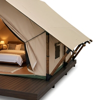 Tente de glamping à toit en pente sur mesure, toutes saisons, 3x3,7m, structure en acier, membrane en PVC, imperméable, résistante aux UV, coupe-vent, pour le camping