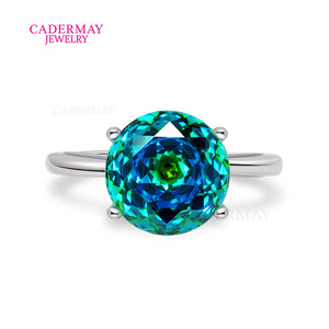 Cadermay Gemstone Ring 925 Sterling Silver Zircon Ball Shape Prong Setting Unisex Gift Jewelry - Product Image 3
