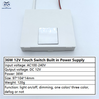 Interruptor Táctil Inteligente para Espejo LED, 12V DC, Alta Sensibilidad, Interruptor con Sensor de un Color y Tres Colores Cambiantes para Espejos de Baño y Hoteles