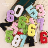 Patchs brodés personnalisés en chenille de 5,5 cm avec dentelle 3D, thermocollants, à appliquer sur tissu, bordure dorée, lettres brodées