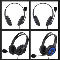 Headset Call Center SY493MV Over Ear, Driver Hi-Fi 40mm Suara Surround 3D, Earcup Kulit Ringan dengan Mikrofon untuk PC Laptop Kantor