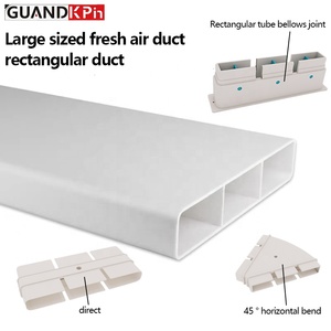 Tuyau plat rectangulaire souterrain à haut débit d'air, directement de l'usine, 256*48mm, PVC, paroi de 3,0mm, pour système d'air frais pour toute la maison - Product Image 3
