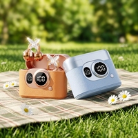 Earbud Nirkabel GTS17 Gaya Kamera Retro, Bluetooth 5.4, Asisten Suara AI, Peredam Kebisingan ENC, Headset Olahraga