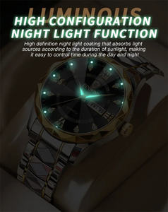 <span class=keywords><strong>Montre</strong></span>-Bracelet Tendance Étanche à Quartz Binbond Luminous 2521 pour Homme avec Date en Acier Inoxydable - Product Image 3