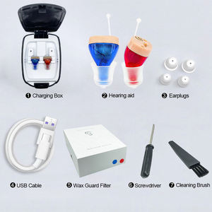 Produit de vente chaud échantillon gratuit C210 ITE rouge et bleu aides auditives amplificateur d'aide auditive rechargeable - Product Image 6