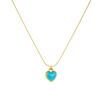 Collier Cœur Coloré en Acier Inoxydable YEHHY, Plaqué Sous Vide, Étanche, Mignon et Frais pour Femme, Bijou Quotidien