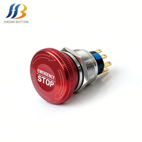Tombol Saklar Stop Darurat Putar Stainless Steel 16/19/22mm 250V IP40 IK10 3A untuk Kontrol Industri