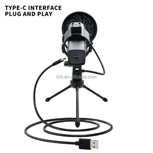 TNH USB- ZX663 microfono <span class=keywords><strong>Desktop</strong></span> microfono da tavolo professionale per la registrazione di <span class=keywords><strong>Computer</strong></span> <span class=keywords><strong>Live</strong></span> Streaming Karaoke Meeting - Product Image 4