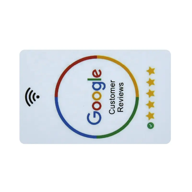 Cartão RFID programável personalizado para negócios, cartão digital de revisão NFC Google, código QR, cartão de visita