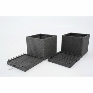 กล่องเก็บของหวายพร้อมฝา-สามารถใช้เป็นถาดสำหรับถ้วยกาแฟถ้วยชา - Product Image 1