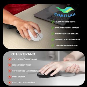 Repose-poignet ergonomique pour souris de jeu, support profilé réduisant la friction, coussinet de poignet mobile pour le travail au bureau longue durée - Product Image 4