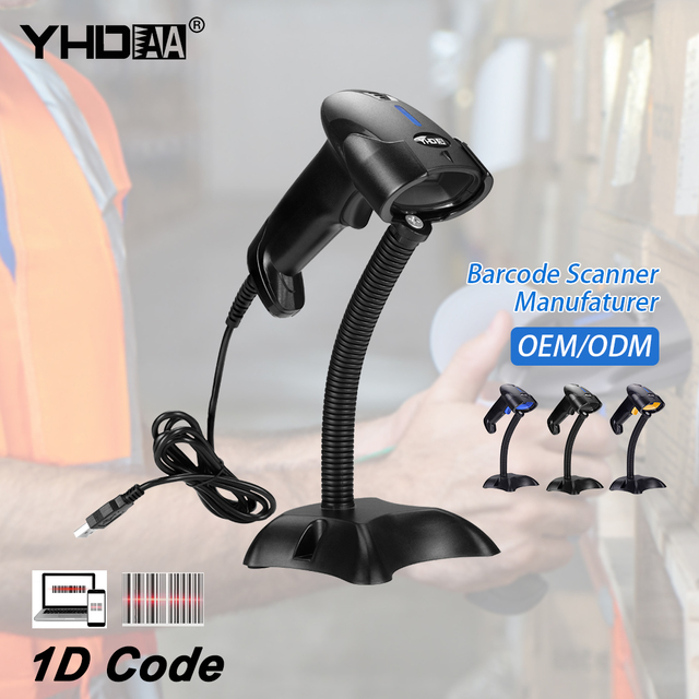 Handfree Barcode Scanner CCD 1D Barcode Scanner Stand Read UPC EAN