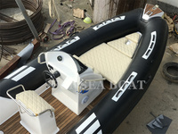 Bateau de pêche gonflable, 17 km, 5.8m, en fibre de verre, rhb du zodiaque, avec moteur, vente en gros, rayons