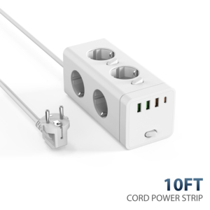 <span class=keywords><strong>10</strong></span> trong 1 Dải điện tháp bảo vệ tăng với 6 AC và 3 cổng USB 1 USB C mở rộng dây 10A đánh giá EU cắm tiêu chuẩn - Product Image 2
