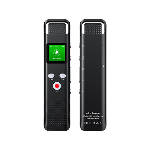 V02 0.85inch TFT Screen 1536kbps Voice Activated 64GB Digital Voice Recorders