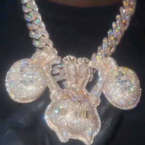 Personalizado 3D Imagen <span class=keywords><strong>Mr</strong></span>. <span class=keywords><strong>Krabs</strong></span> Colgante Hip Hop Full Iced Out S925 Moissanite Diamante Colgante - Product Image 1