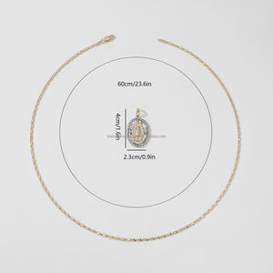 Alta calidad hecha a mano textura Irregular sacerdote Benedicto <span class=keywords><strong>Virgen</strong></span> María <span class=keywords><strong>de</strong></span> <span class=keywords><strong>Guadalupe</strong></span> collar con colgante <span class=keywords><strong>de</strong></span> Color dorado y plateado - Product Image 6