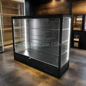 Günstige Aluminium rahmen Display Möbel Multifunktions-Vitrine Display für Smoke Shop Abschließbare Glas vitrine