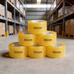 Ruban adhésif transparent 40mm 45mm 48mm 50mm 55mm 60mm haute adhérence en matériau BOPP pour la fermeture et l'expédition de boîtes - Product Image 2