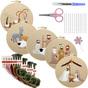 New Arrival DIY Embroidery Crafts Kit for Beginners 15cm Embroidery Hoop Home Decor Gift for Cross-Stitching & Needlework