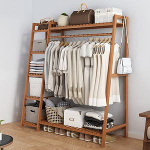 Multifunctional floor-<b>standing</b> clothes rack, easy to use in the bedroom or for home use, multi-layer clothing and <b>hat</b> storage - Product Image 1