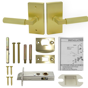 Cerradura de Puerta Moderna de Aleación de Zinc con Placa Rectangular y Manija Recta Moleteada para Puerta Interior de Paso/Privacidad, Compatible con OEM - Product Image 5