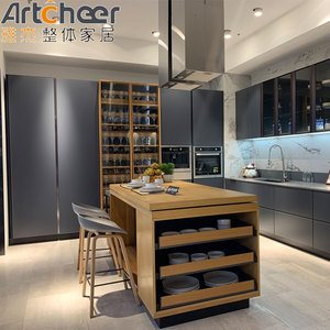 Sclearance del campione pronto per la spedizione cucina Design italiano con pietra di quarzo superiore e mobile alto includono - Product Image 1