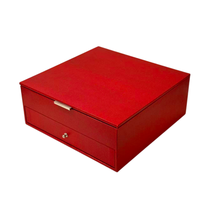 Boîte à bijoux rigide de luxe faite à la main avec motif crocodile bronzé, grande capacité, étui de rangement, boîte cadeau, couleur et taille personnalisées
