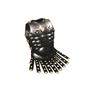 Armadura Musculosa Griega Medieval Negra Antigua, Hecha a Mano en Metal, Talla Adulto y Usable - Product Image 1