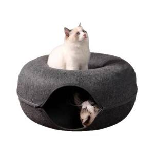 Neues Design Tunnel-Form Ovales Filz-Schutzbett Faltbar Waschbar Katzenhöhle für Kleine Katzen - Product Image 4