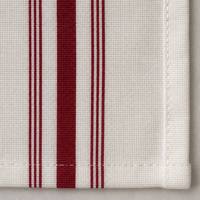 Serviette de table en polyester 100% - Serviette de table tissée crème avec des bordures verticales rouges pour hôtel, restaurant, café