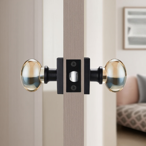 Manija de <span class=keywords><strong>puerta</strong></span> <span class=keywords><strong>interior</strong></span> en forma de huevo de ganso de lujo moderno <span class=keywords><strong>con</strong></span> <span class=keywords><strong>pomo</strong></span> de <span class=keywords><strong>puerta</strong></span> de vidrio ovalado ámbar para uso en Villa - Product Image 3