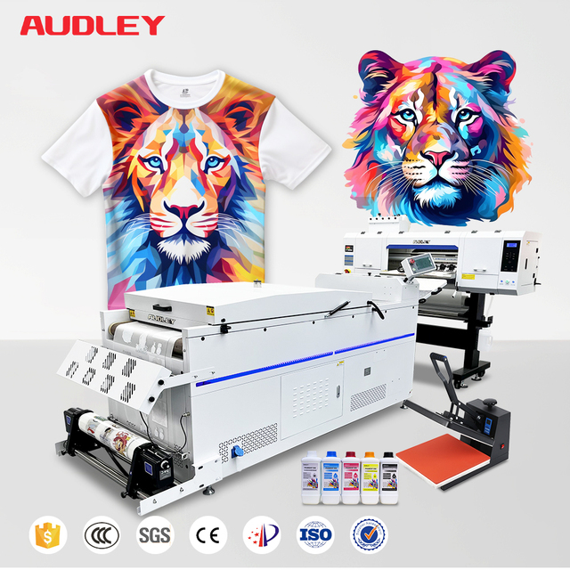 Luxurious Type Audley DTF Printer for 24inches with 4 I3200 Print Heads and Conveyor Type Shake Powder Machine with air Purifier
