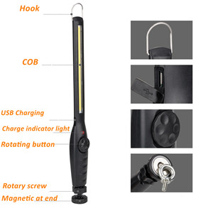 Từ Tính Sạc Đèn Pin <span class=keywords><strong>LED</strong></span> <span class=keywords><strong>Torch</strong></span> USB Có Thể Sạc Lại Nhôm Làm Việc Ánh Sáng Khẩn Cấp Xách Tay Không Dây Xe Sửa Chữa Ánh Sáng - Product Image 5