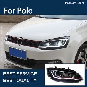 Feux de voiture pour Polo 2011-2018 phares à LED DRL antibrouillard clignotant <span class=keywords><strong>phare</strong></span> feux de croisement feux de route projecteur lentille accessoires - Product Image 2