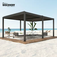 Pergola moderne en aluminium avec revêtement en poudre, dimensions personnalisables pour patio extérieur, cour arrière, terrasse