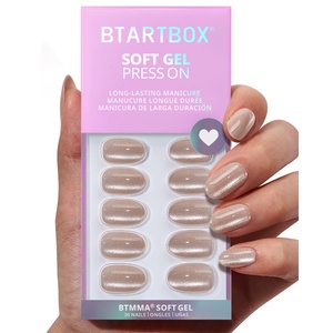 BTArtbox Stick on False Fake <b>Nails</b> <b>Set</b> Wholesale High Quality Short Oval 3D Soft Gel Cat Eye Premium Press on <b>Nails</b> <b>Set</b> 30pcs - Product Image 1