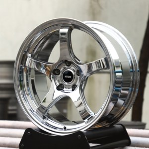 Cerchio Forgiato Concavo a <span class=keywords><strong>5</strong></span> Razze HTOR 18x8.<span class=keywords><strong>5</strong></span> 18x9.<span class=keywords><strong>5</strong></span> 5x114.3 Cromato Argento Personalizzato per A110 <span class=keywords><strong>R</strong></span> RSX DC5 Z33 Z34 S15 GTR R34 - Product Image 6