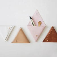 Pochette en cuir triangulaire DIY, porte-monnaie, sac, organiseur de cosmétiques, poches multifonctionnelles, porte-cartes USB, porte-cartes SD, porte-clés, sac