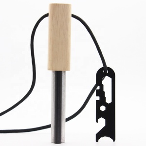 Meilleur allume-feu d'urgence en magnésium avec manche en bois, étanche, pour la survie, avec grattoir multi-outils - Product Image 5