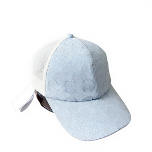 Casquette de baseball de haute qualité en laine/polyester jacquard bleue, broderie à la main, réglable, respirante, imperméable, quatre saisons, symétrique - Product Image 4