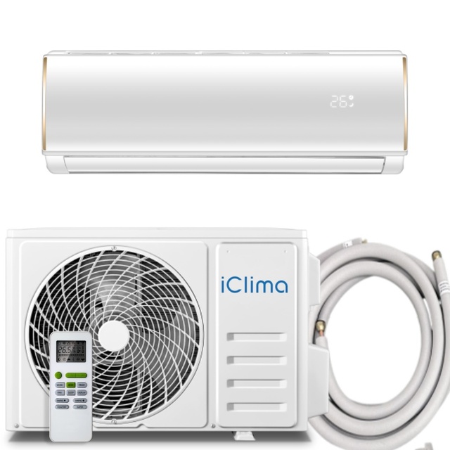 Iclima Smart Split Air Conditioners 1 HP 2 HP 3 HP Ductless Wall Mounted Inverter for Home Use R32 RV Car Compatible WiFi