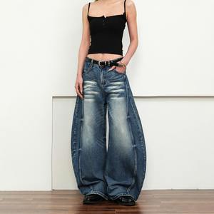 กางเกงยีนส์ทรงตรงสไตล์อเมริกันเรโทร ล้างสีฟ้าอ่อน ลายหนวดแมว ทรงสกิ้ล ยูนิเซ็กซ์ ทรงคลีนฟิต สตรีทแฟชั่น ผ้าทอ สำหรับฤดูใบไม้ผลิ - Product Image 4