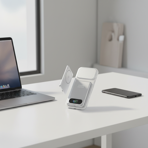 LX27 L Power <span class=keywords><strong>Bank</strong></span> Magnétique Tout-en-un en Aluminium Aéronautique avec Écran Intelligent TFT, Charge Sans Fil 15W, Charge Filaire PD20W, Batterie LCO 10000mAh - Product Image 1