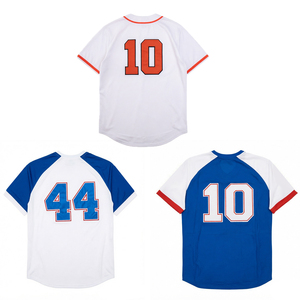 Men's Retro, Nostalgic Version Stitched Baseball Jerseys 44 Hank <strong>Aaron</strong> 10 Chipper Jones S-3XL - Product Image 1